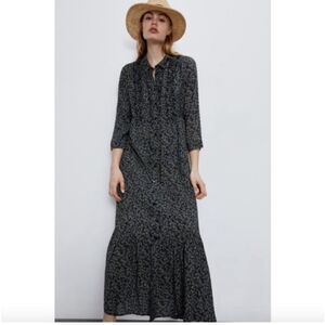 ZARA Ditsy Floral Maxi Dress XS